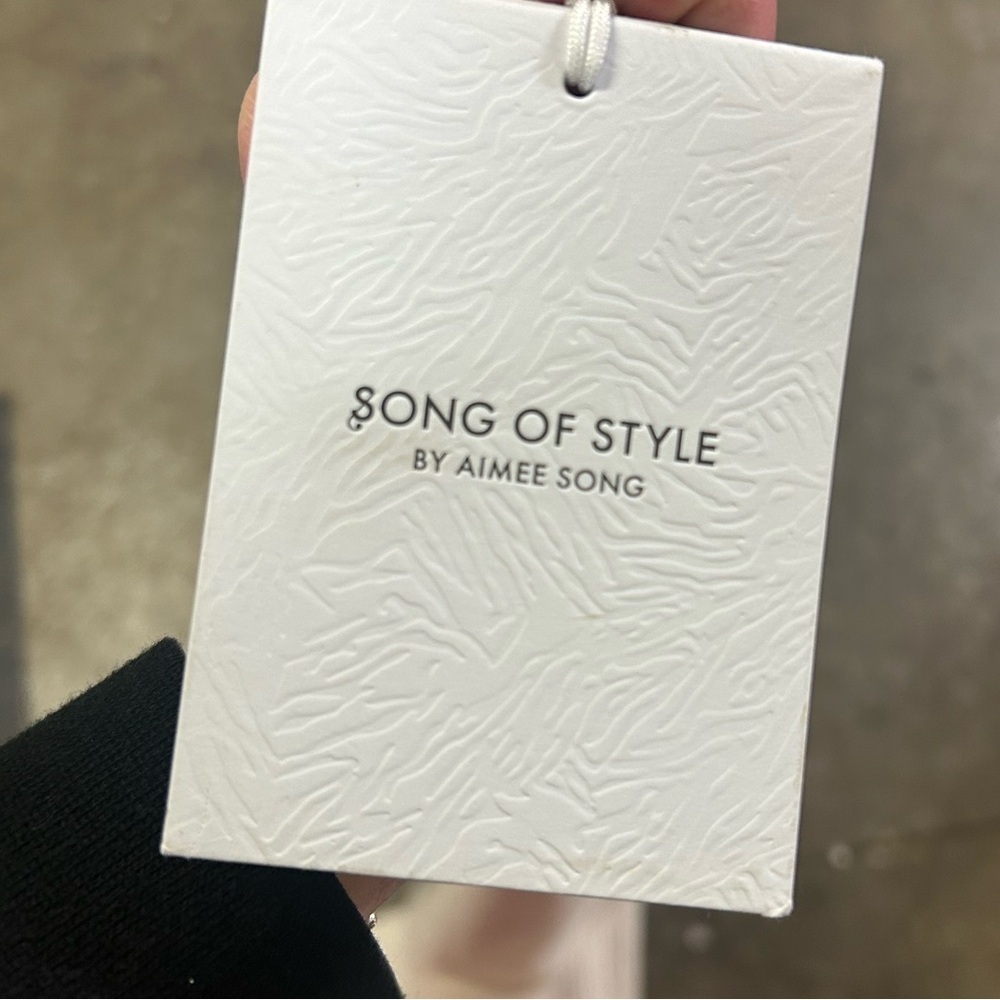 NWT Song of Style By Aimee Song Cream Cardigan with Black Trim Size Large - Picture 4 of 5